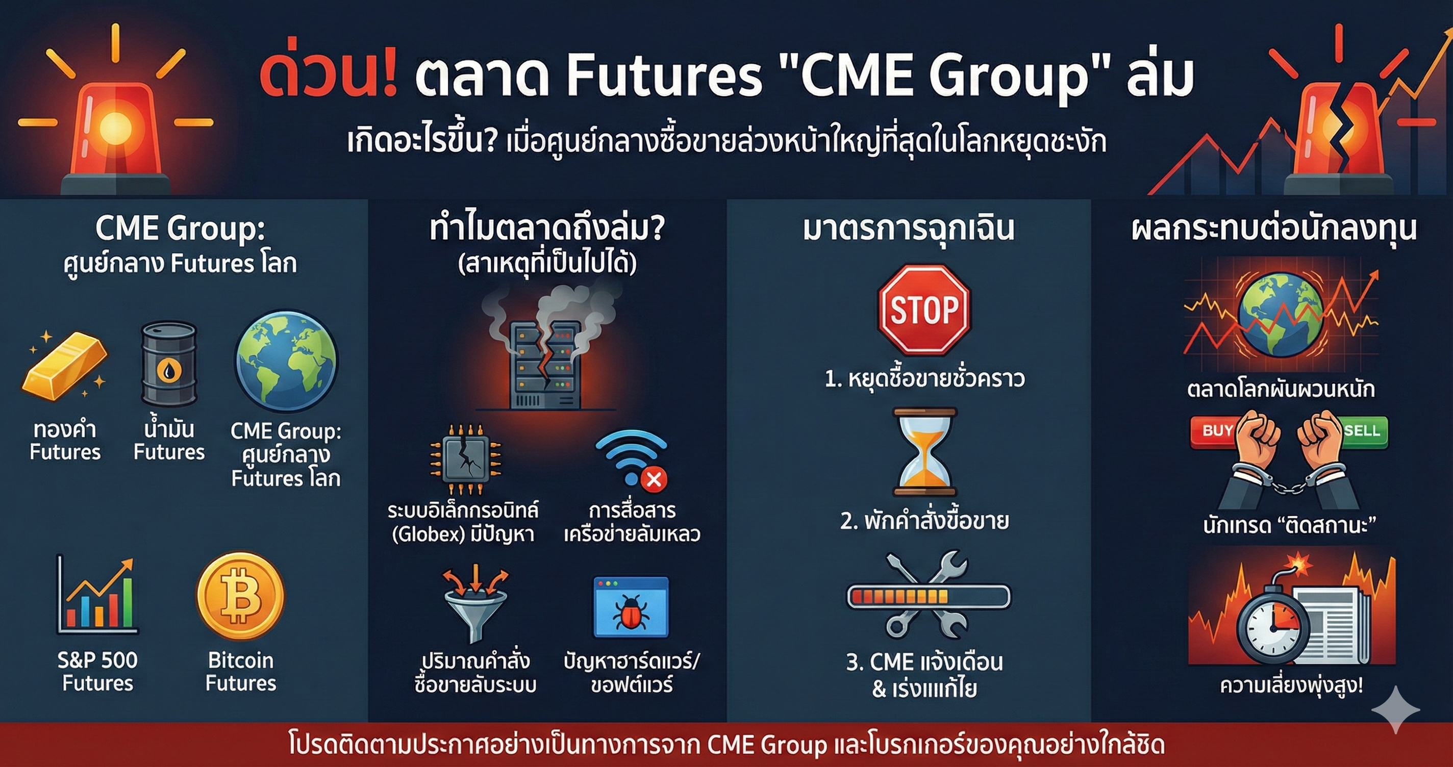 ด่วน! เมื่อตลาด Futures “CME Group” ล่ม: เกิดอะไรขึ้น สาเหตุคืออะไร และกระทบพอร์ตคุณแค่ไหน?